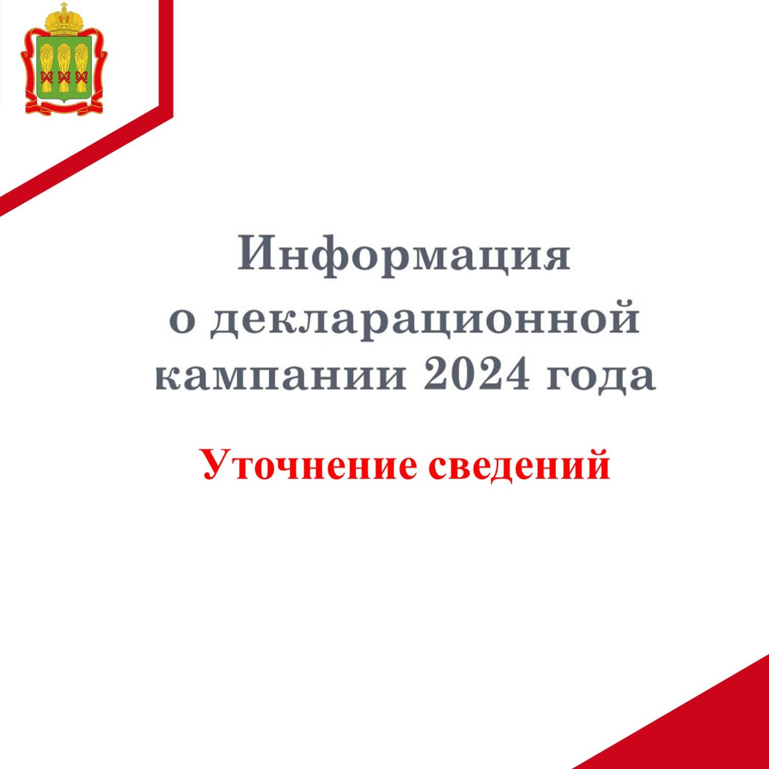О декларационной кампании 2024 года. Уточнение сведений