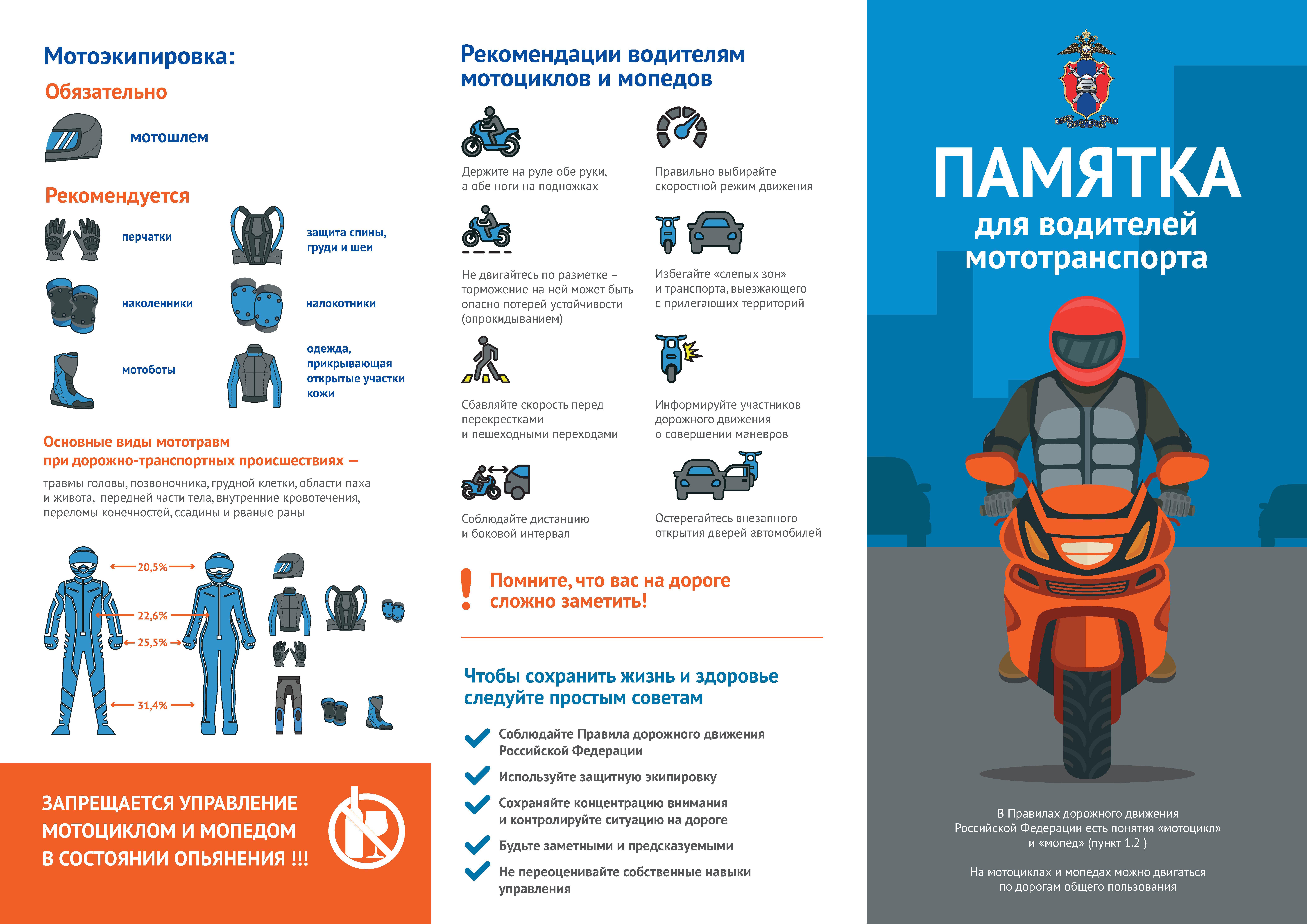 Рекомендации водителям мотоциклов и мопедов