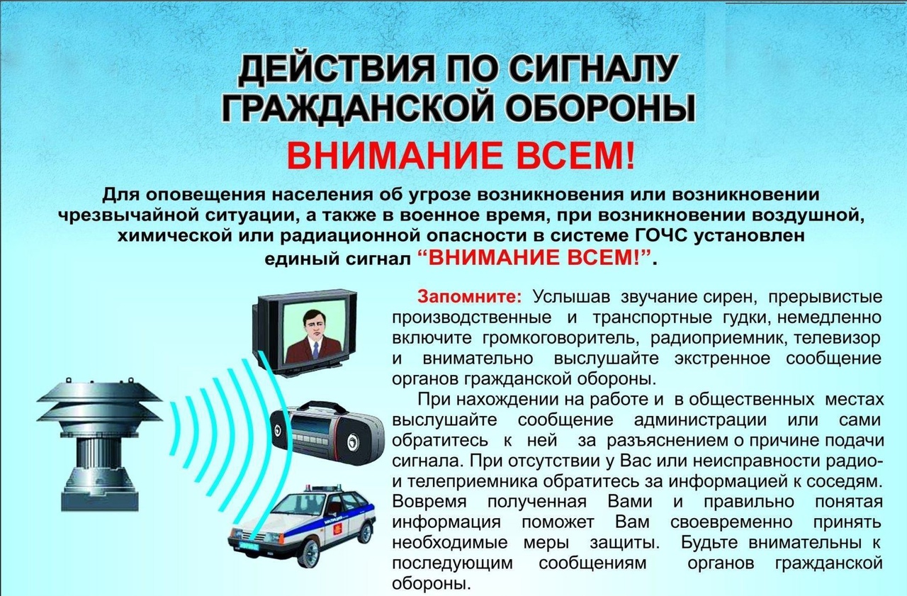 ДЕЙСТВИЯ ПО СИГНАЛУ ГРАЖДАНСКОЙ ОБОРОНЫ