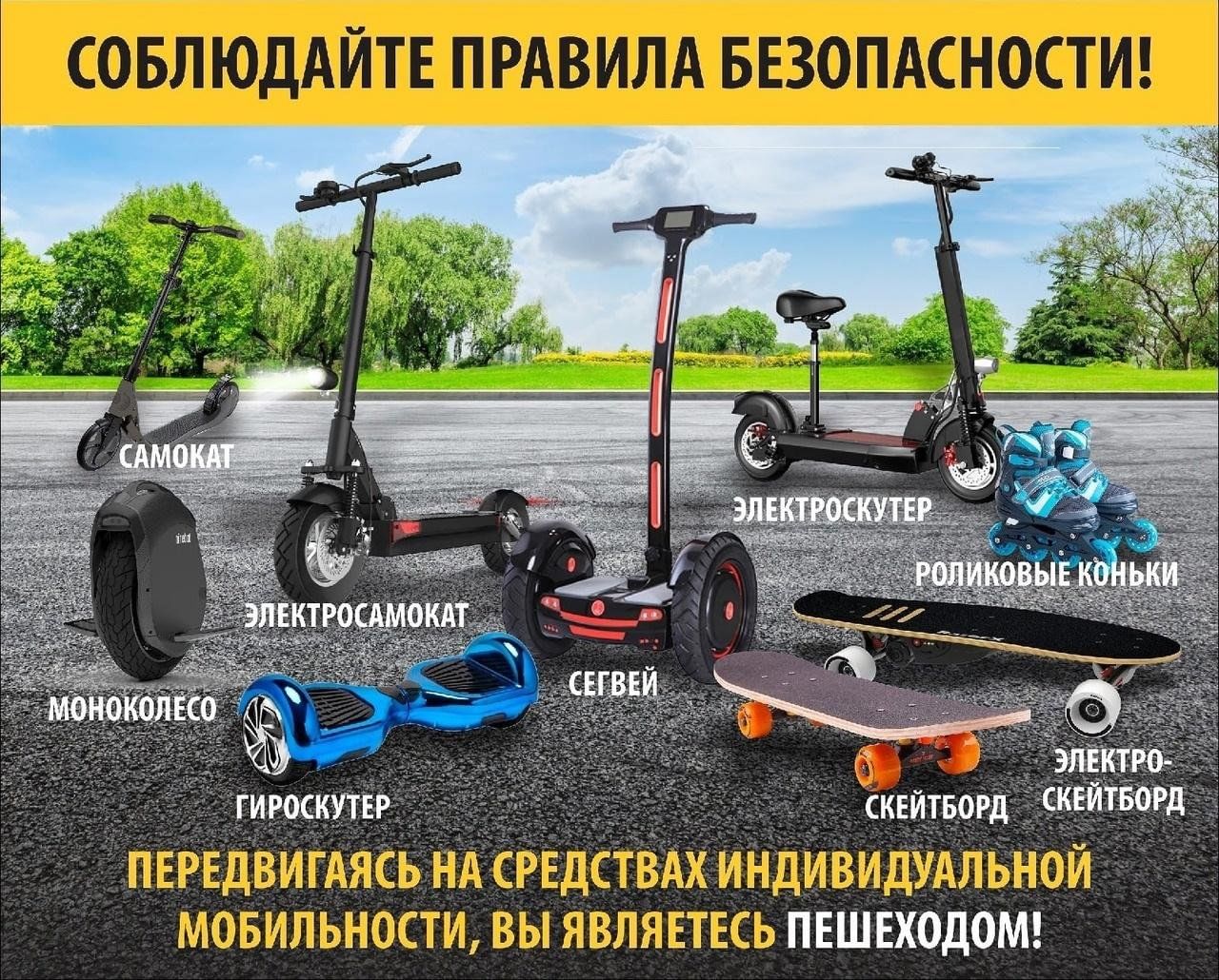 Безопасность при использовании современных средств индивидуального передвижения Безопасность при использовании современных средств индивидуального передвижения