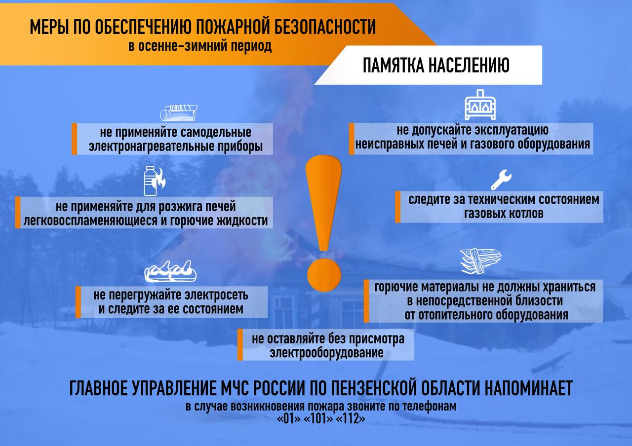 МЕРЫ ПО ОБЕСПЕЧЕНИЮ ПОЖАРНОЙ БЕЗОПАСНОСТИ в осенне-зимний период
