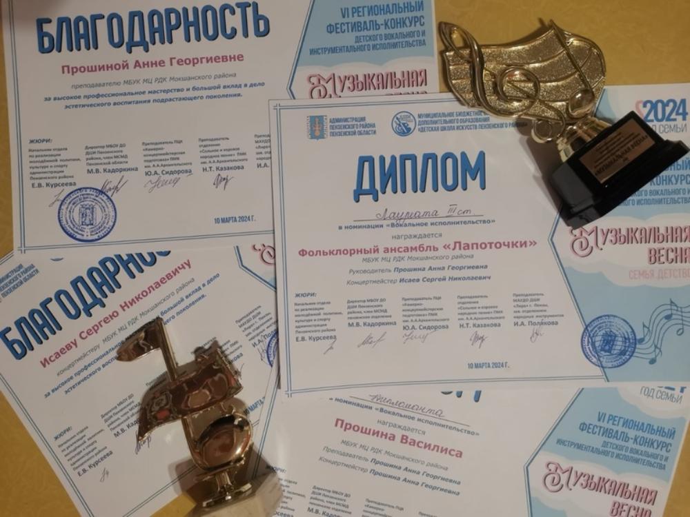 Детский фольклорный ансамбль "Лапоточки" МБУК МЦ РДК принял участие в V l региональном фестивале - конкурсе детского вокального - инструментального исполнительства "Музыкальная весна. Семья. Детство", посвящённого Году семьи. Детский фольклорный ансамбль "Лапоточки" МБУК МЦ РДК принял участие в V l региональном фестивале - конкурсе детского вокального - инструментального исполнительства "Музыкальная весна. Семья. Детство", посвящённого Году семьи.