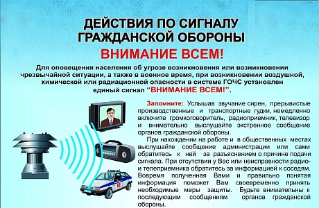 ДЕЙСТВИЯ ПО СИГНАЛУ ГРАЖДАНСКОЙ ОБОРОНЫ