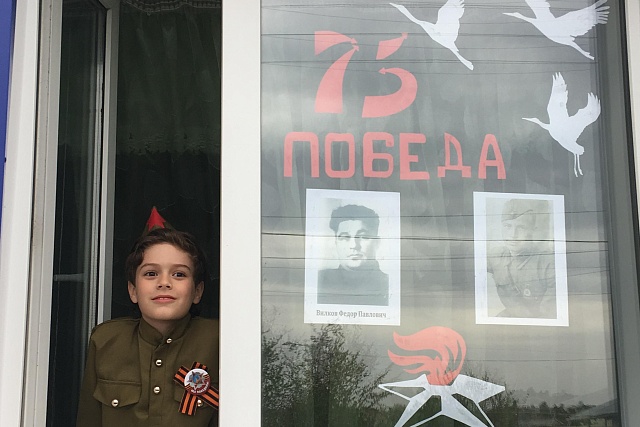 Учреждения образования , культуры, жители Мокшанского района принимают участие в акции "Окна Победы".