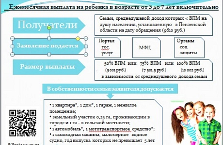 Подать заявление на ежемесячную выплату на ребенка в возрасте от 3 до 7 лет в электронном виде.
