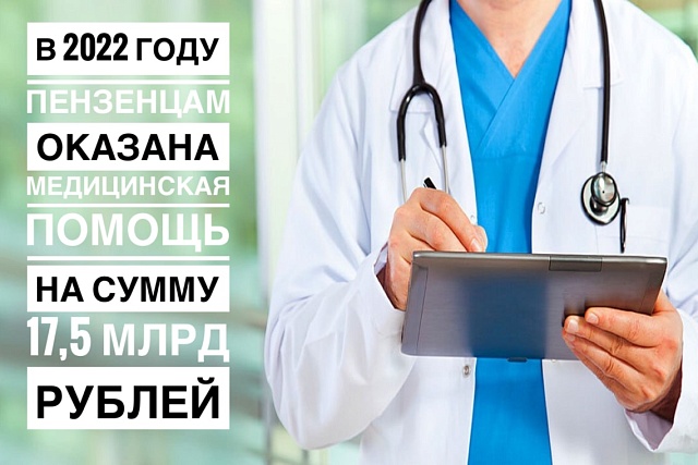 В 2022 ГОДУ ПЕНЗЕНЦАМ ОКАЗАНА МЕДИЦИНСКАЯ ПОМОЩЬ НА СУММУ 17,5 МЛРД РУБЛЕЙ