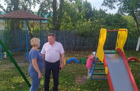 Глава Мокшанского района Н.Н.Тихомиров проконтролировал ход работ в плановом порядке по удалению аварийных деревьев и сухостоя вблизи детского сада с.Симбухово.